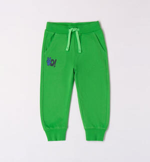 Boys' tracksuit bottoms GREEN