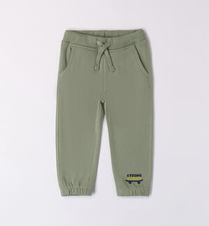 Pantalone tuta bambino garzato VERDE