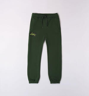 Tracksuit bottoms with print GREEN