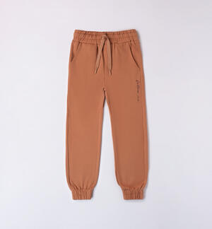 Girls' printed tracksuit bottoms BROWN