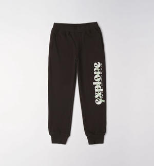 Boy's "explore" tracksuit trousers BLACK