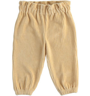 Pantaloni bambina in ciniglia BEIGE