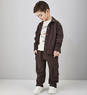 Pantaloni bambino in cotone MARRONE