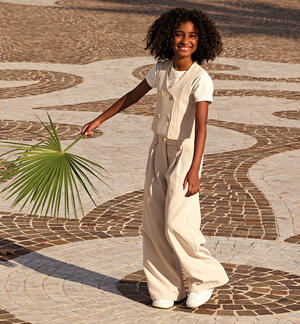 Girls' formal trousers BEIGE