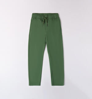 Boys' relaxed fit trousers GREEN