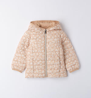 Piumino bambina modello 100 grammi a cuori BEIGE