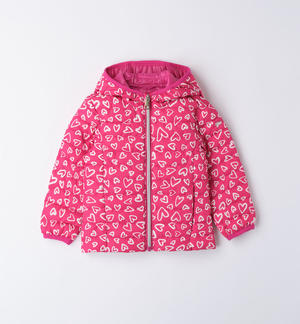 Piumino bambina modello 100 grammi a cuori FUCSIA