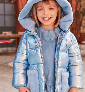 Pearly padded jacket for girls