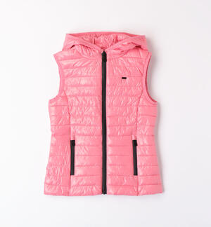 Padded sleeveless jacket for girls PINK