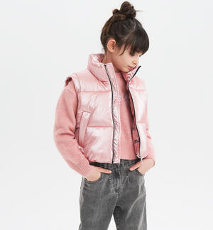 Girls' down gilet PINK