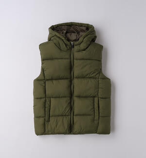 Piumino smanicato ragazzo VERDE
