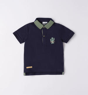 Boy's cactus polo shirt BLUE