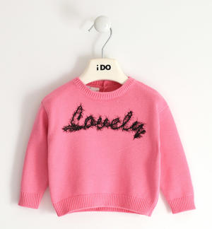 Pullover bambina in tricot FUCSIA