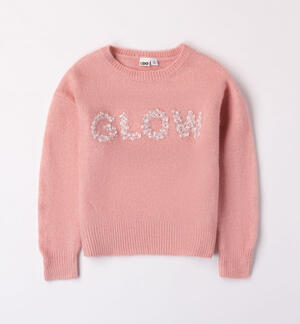 Girls' stretch knitted pullover