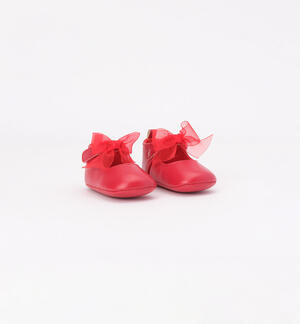 Elegant baby shoes with bow RED