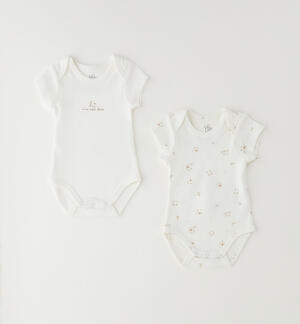 Set of 2 cotton baby bodysuits