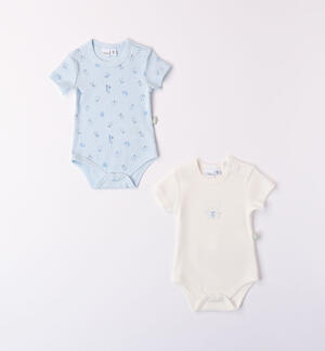Set of baby bodysuits LIGHT BLUE