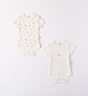 Set of baby bodysuits CREAM