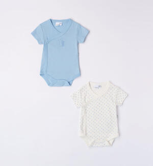 Set of two baby bodysuits LIGHT BLUE