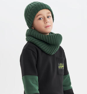 Scarf and hat set for boy GREEN