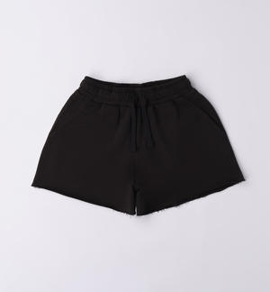 Short ragazza in felpa NERO