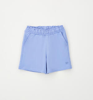 Girls' 100% cotton shorts LIGHT BLUE
