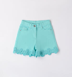 Girls' shorts with trim GREEN