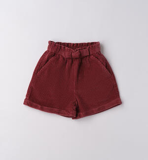 Shorts da bambina ROSSO