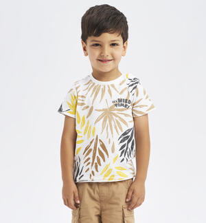 Boys' T-shirt in 100% cotton with savannah print