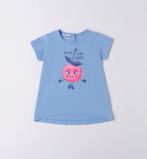 T-shirt bambina 100% cotone BLU