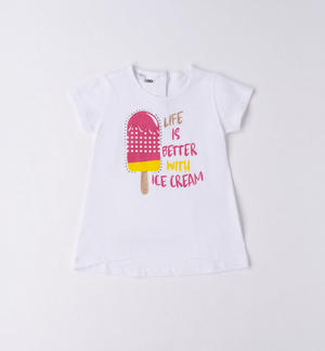 T-shirt bambina 100% cotone BIANCO