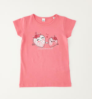 T-shirt bambina con stampa ROSA