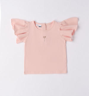 T-shirt bambina cuore strass