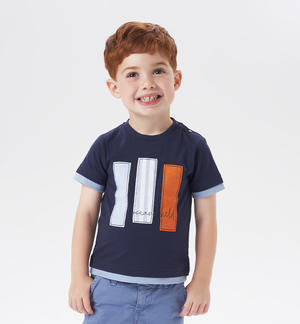 T-shirt bambino con applicazioni BLU