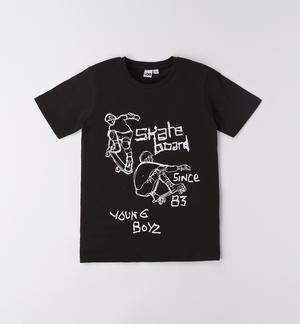 T-shirt colorate per ragazzo NERO