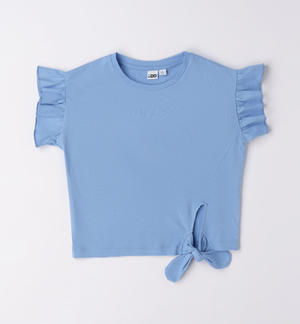 T-shirt con nodo per ragazza BLU