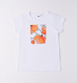 T-shirt ragazza con fiori