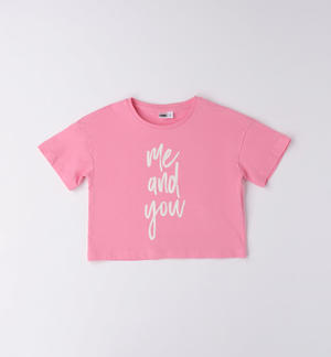 T-shirt ragazza glitter ROSA