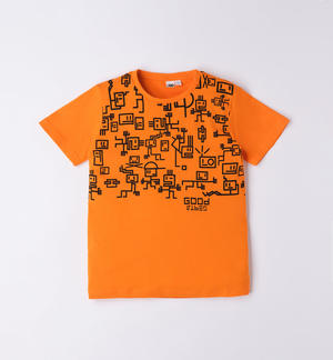 T-shirt ragazzo 100% cotone fantasie varie ARANCIONE