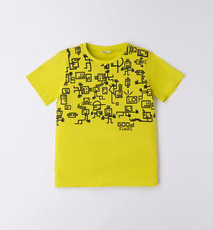 100% cotton boy's T-shirt with various patterns GREEN