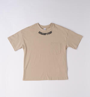 T-shirt ragazzo oversize BEIGE