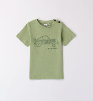 Boys' car print T-shirt GREEN