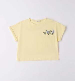 T-shirt taschino ragazza GIALLO