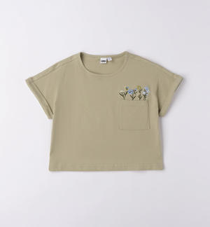 T-shirt taschino ragazza VERDE