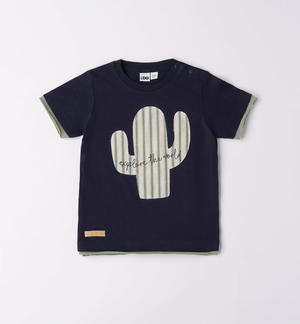 T-shirt bambino cactus BLU
