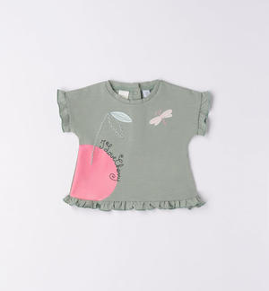 T-shirt neonata ricamo VERDE