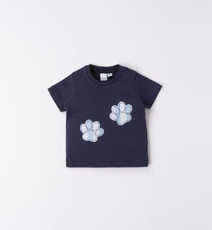 T-shirt neonato con zampette BLU