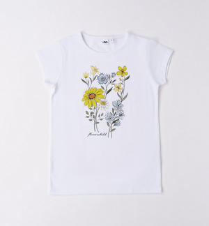 T-shirt ragazza con fiori