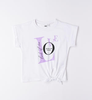 T-shirt ragazza con nodo