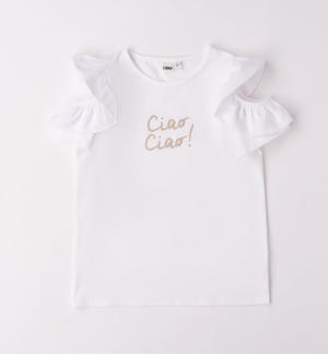 Girl's T-shirt with ruffles on sleeve
